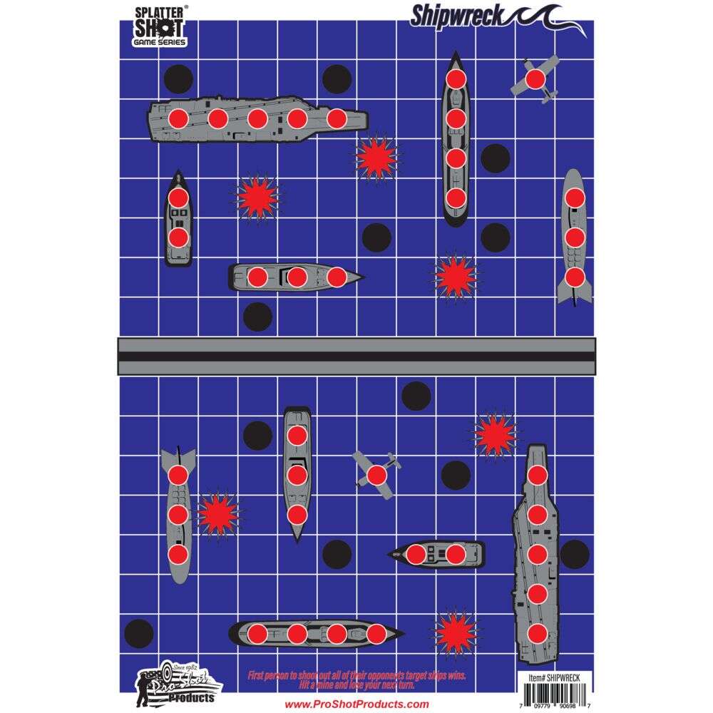 Targets Pro Shot Products 4.50" SPLATTER SHOT 12X18 SHIPWRECK TGT 8 PK